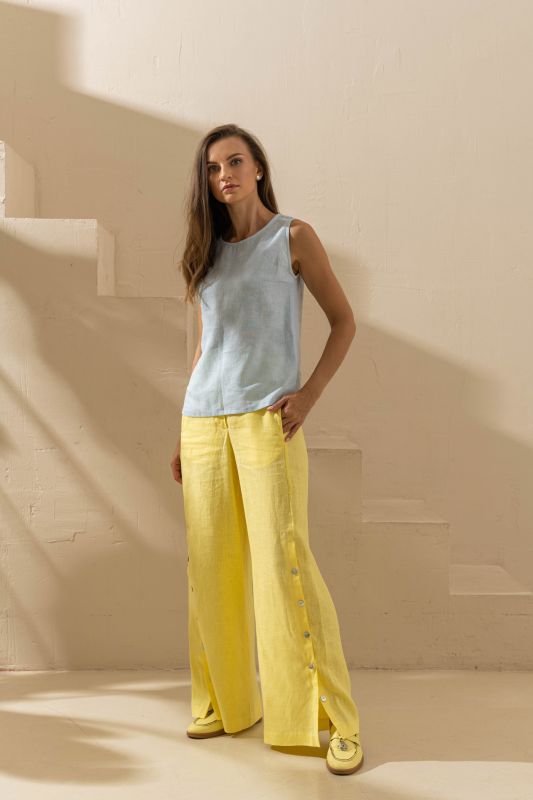 Штани палаццо з ґудзиками